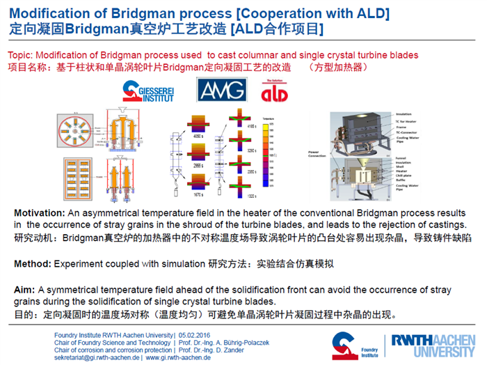 modification of bridgman process used to cast columnar and